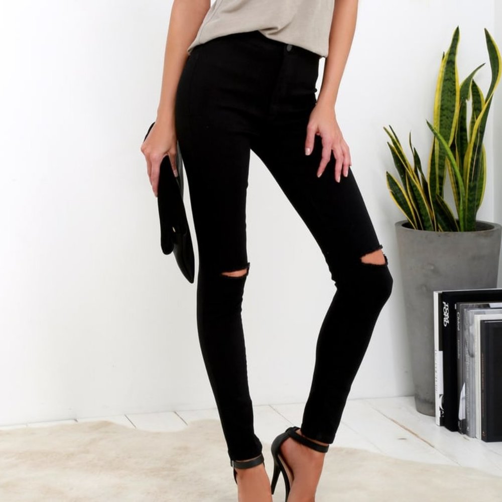 COPY - Lulu's Black High-Waisted Skinny Jeans